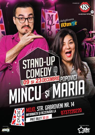 poze stand up comedy cu maria popovici mincu si banciu