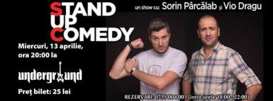 poze stand up comedy cu sorin parcalab si vio dragu