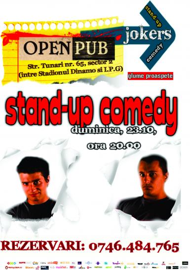 poze stand up comedy cu trupa jokers la open pub