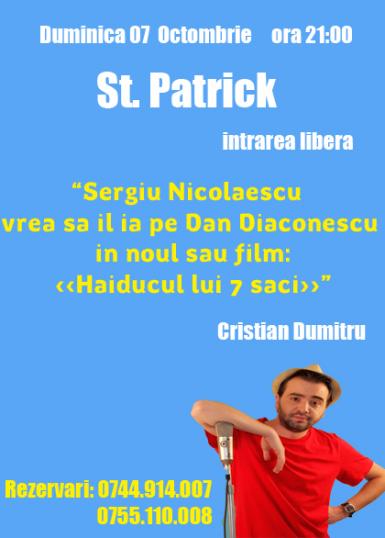 poze stand up comedy duminica 7 octombrie bucuresti st patrick centrul vechi 