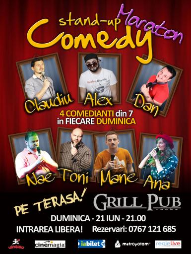 poze stand up comedy gratis pe terasa grill pub 