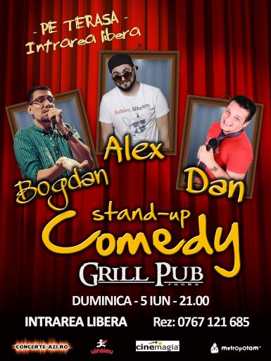 poze stand up comedy gratis pe terasa grill pub 