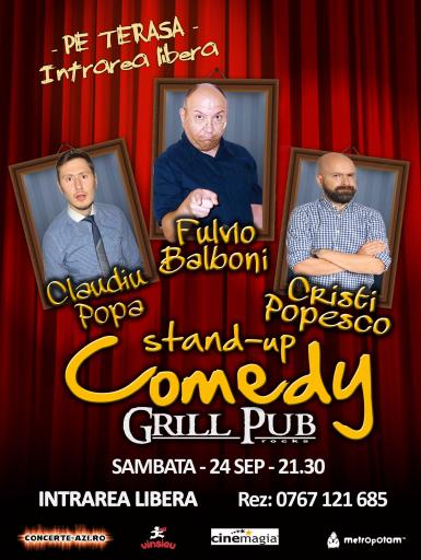 poze stand up comedy gratis pe terasa grill pub 