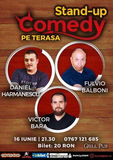 poze stand up comedy pe terasa grill pub 