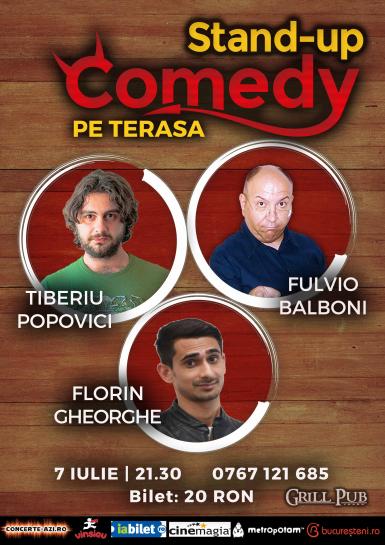poze stand up comedy pe terasa grill pub 