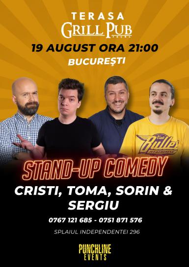 poze stand up comedy pe terasa grill pub 