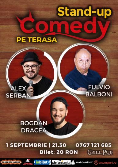 poze stand up comedy pe terasa grill pub 