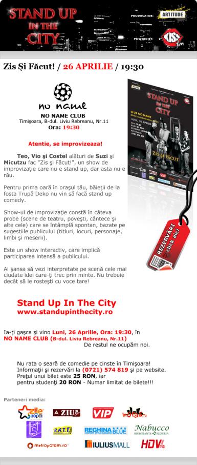 poze standup in the city zis si facut timisoara