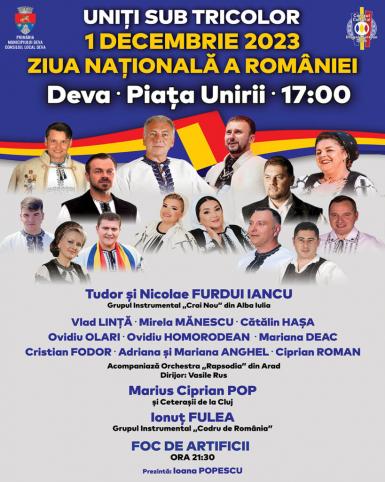 poze  uni i sub tricolor de 1 decembrie 2023 la deva