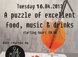 a puzzle of excellent food music drinks