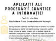 aplicatii ale procesarii cuantice a informatiei