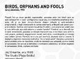 birds orphans and fools