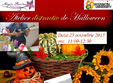 copii zambete i flori aranjamente de halloween